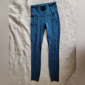 Lululemon leggings, teal, size 2